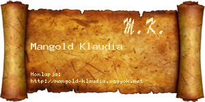 Mangold Klaudia névjegykártya
